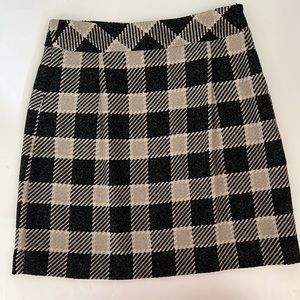 Talbots Petite wool blend pencil skirt lined pockets shimmer dark gray cream NWT